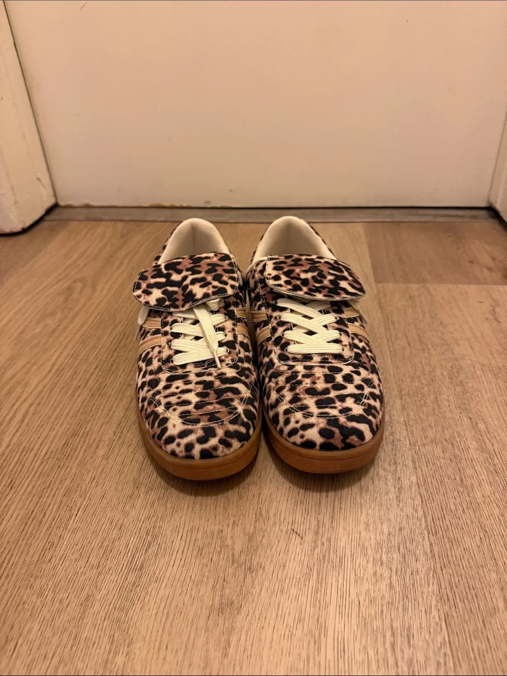 Steve Madden Kids Leopard Print Sneakers - Cream/Brown